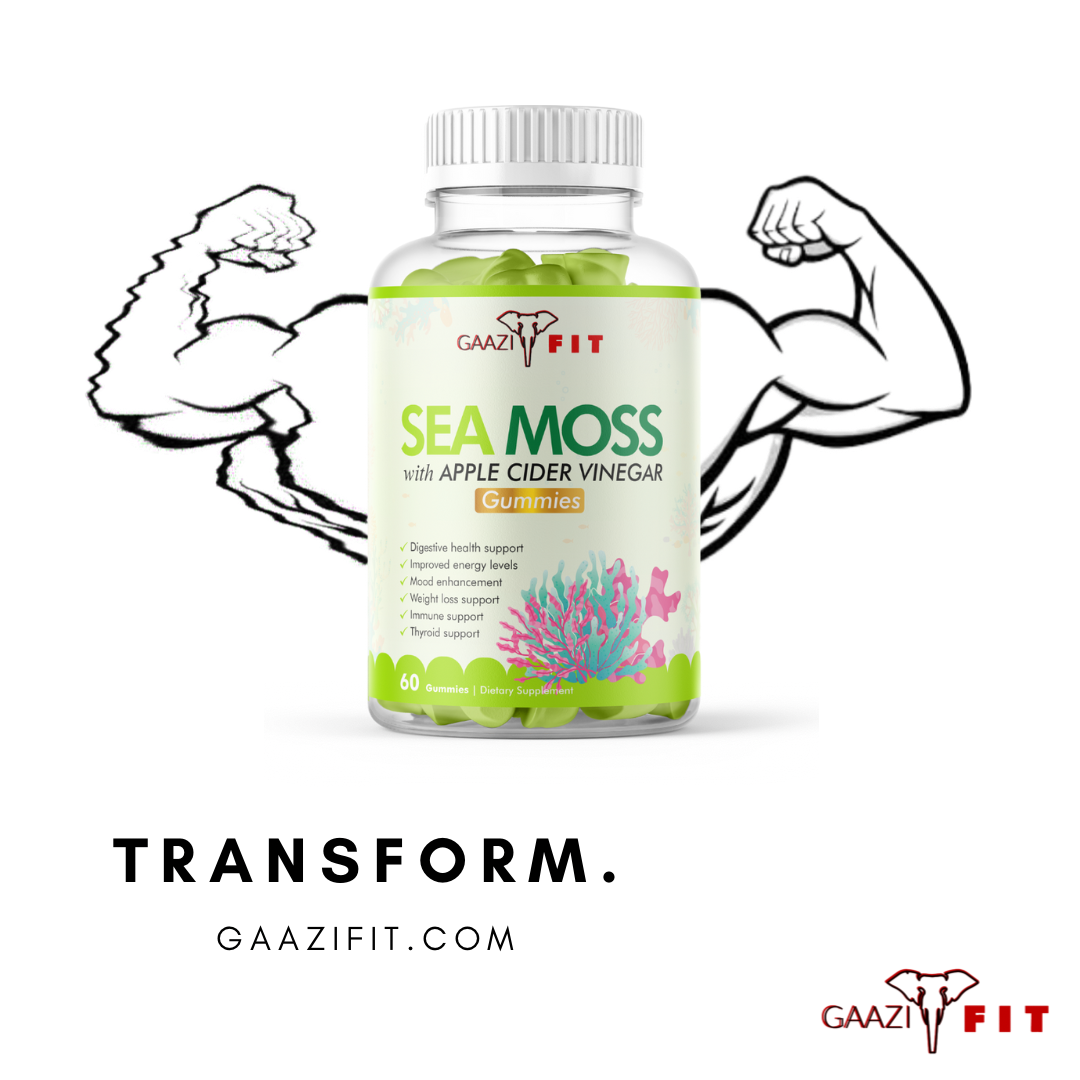 Organic Sea Moss/Apple Cider Vinegar Gummies Vegan (30 Day Supply)+Meal Plan