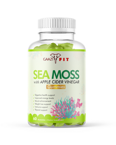 Organic Sea Moss/Apple Cider Vinegar Gummies Vegan (30 Day Supply)+Meal Plan